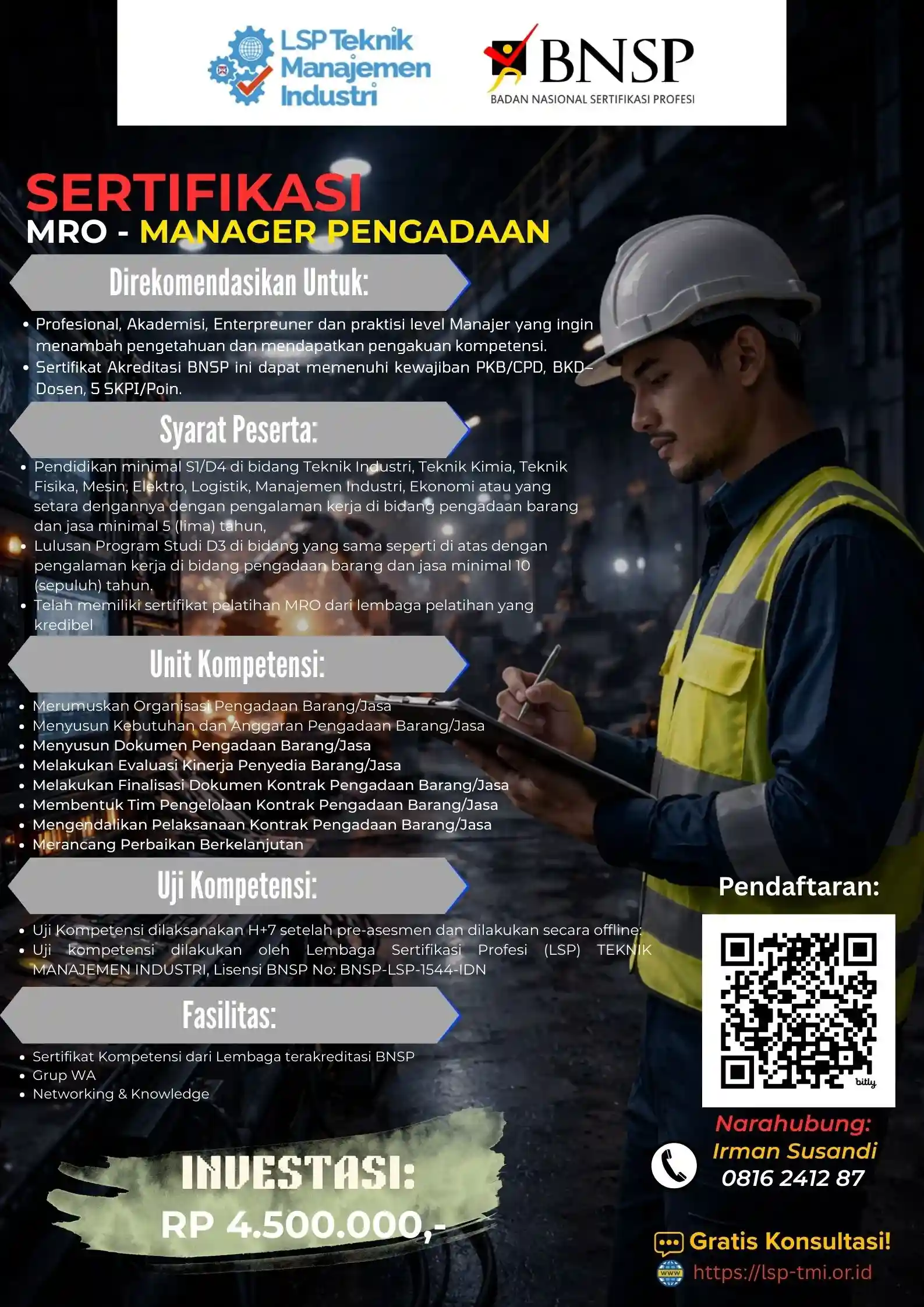 Promo Januari 2026 : MRO – MANAGER PENGADAAN