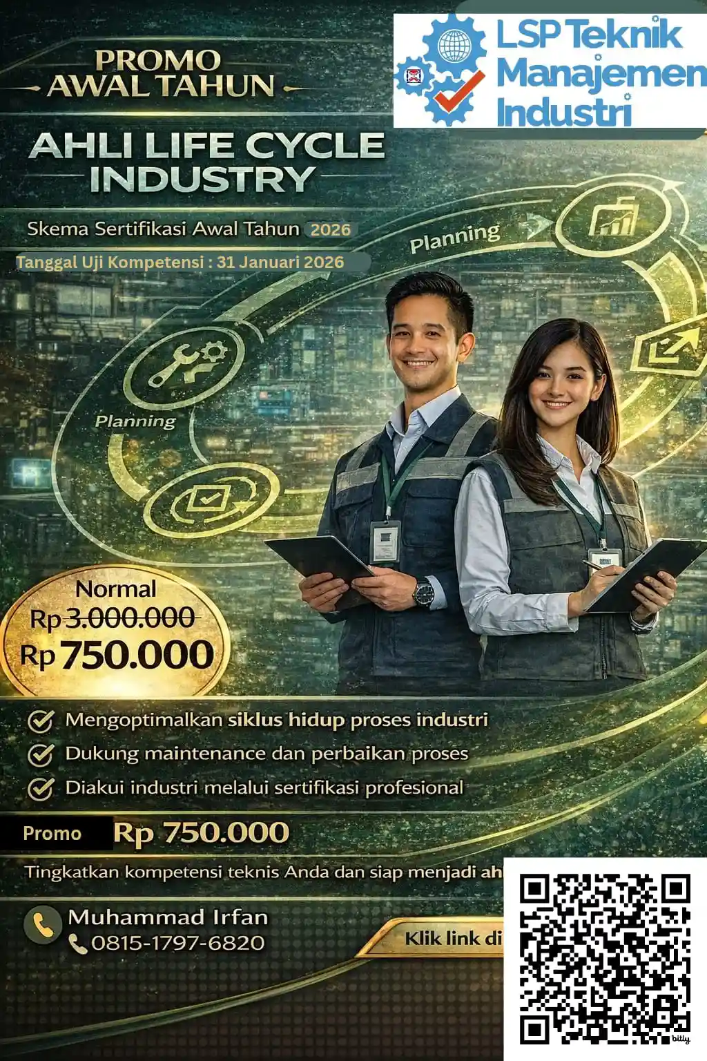 PROMO AWAL TAHUN 2026 SERTIFIKASI AHLI LIFE CYCLE INDUSTRY