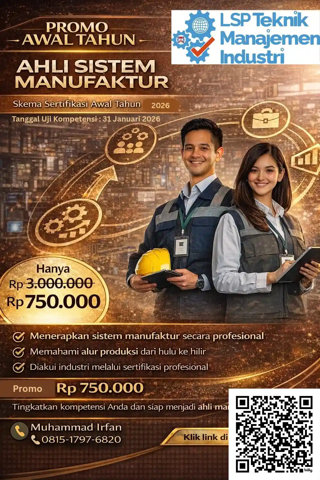 PROMO AWAL TAHUN 2026 SERTIFIKASI AHLI SISTEM MANUFAKTUR