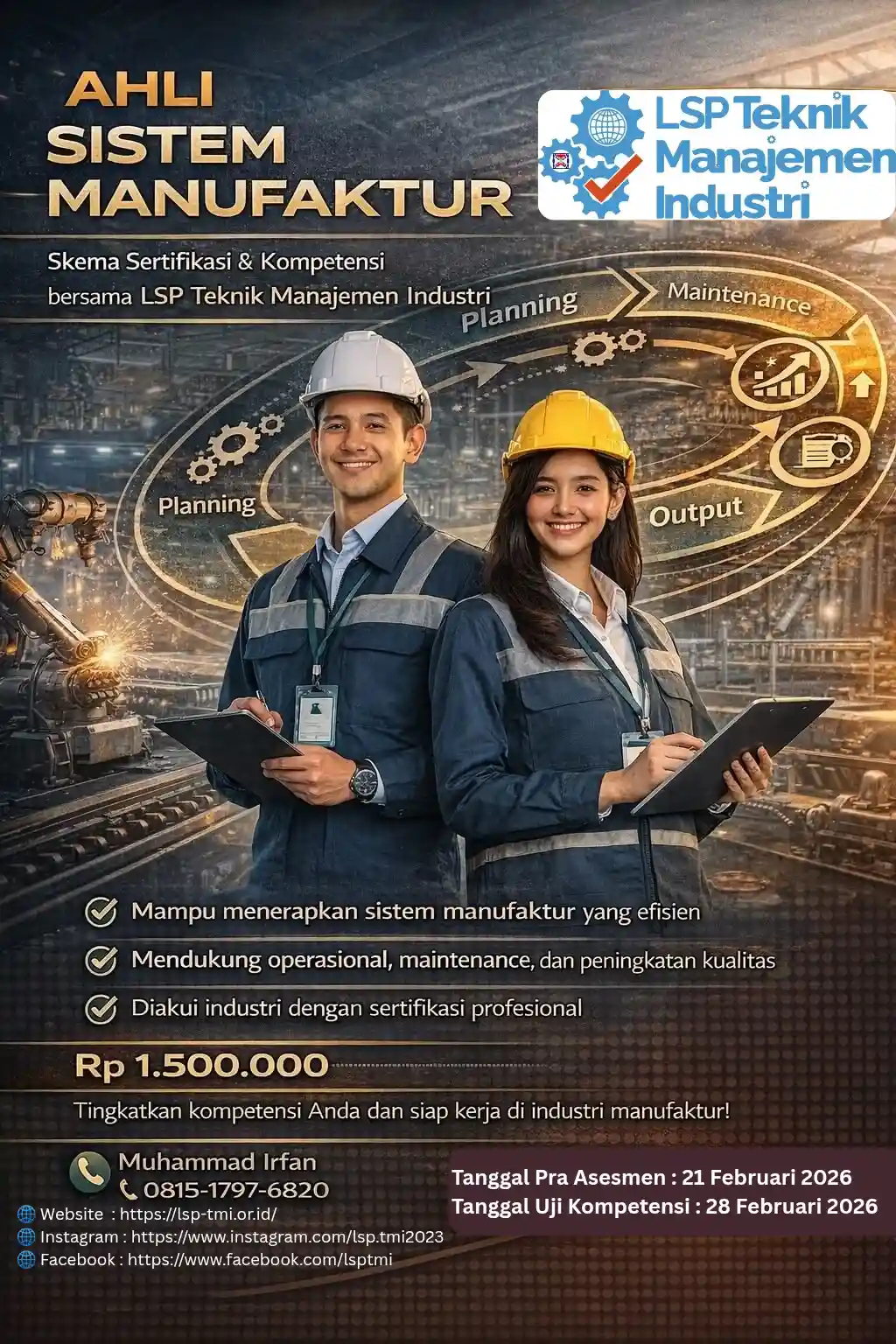 Februari 2026 : SERTIFIKASI AHLI SISTEM MANUFAKTUR