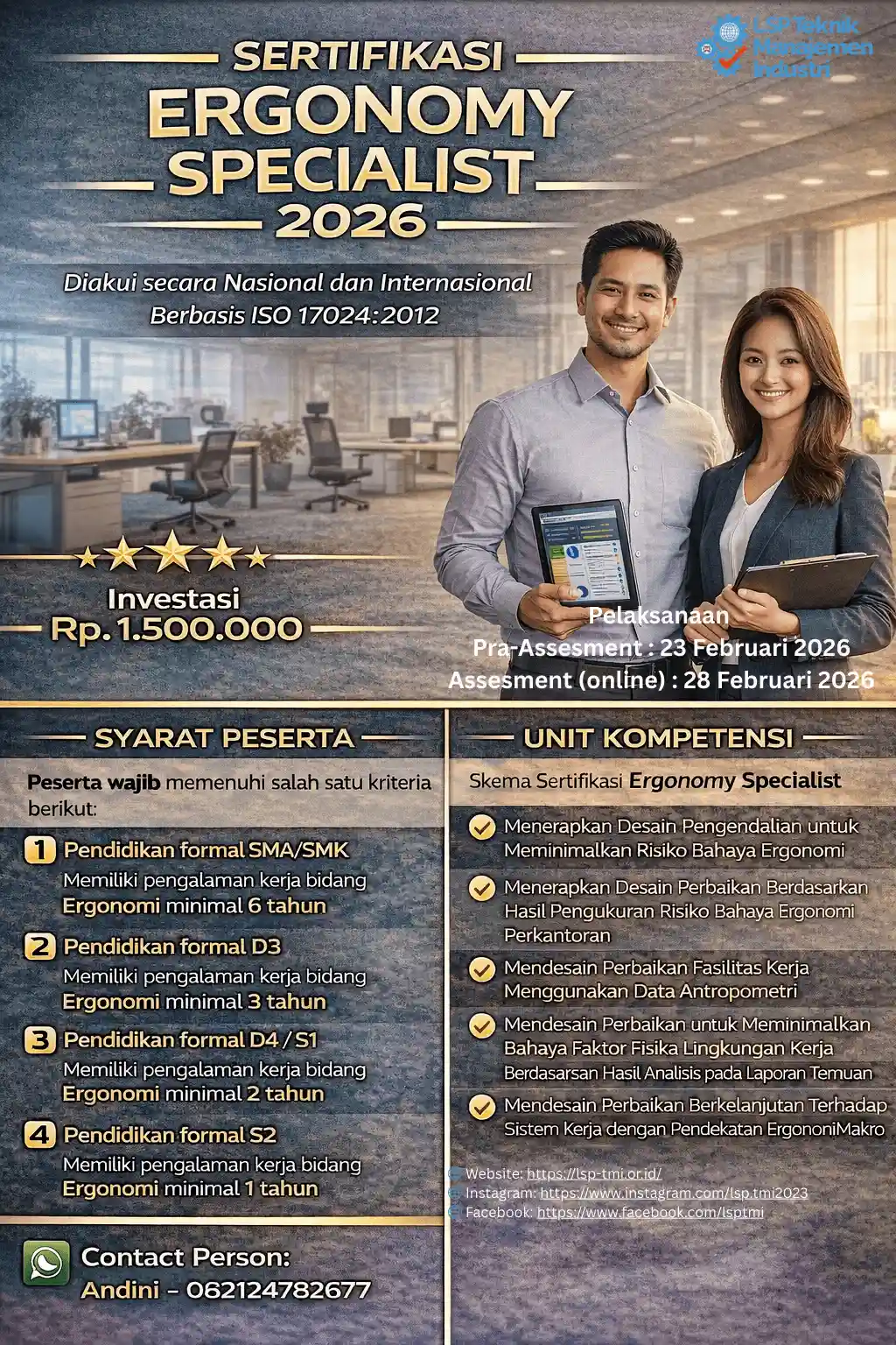 Februari 2026 : Ergonomy Specialist