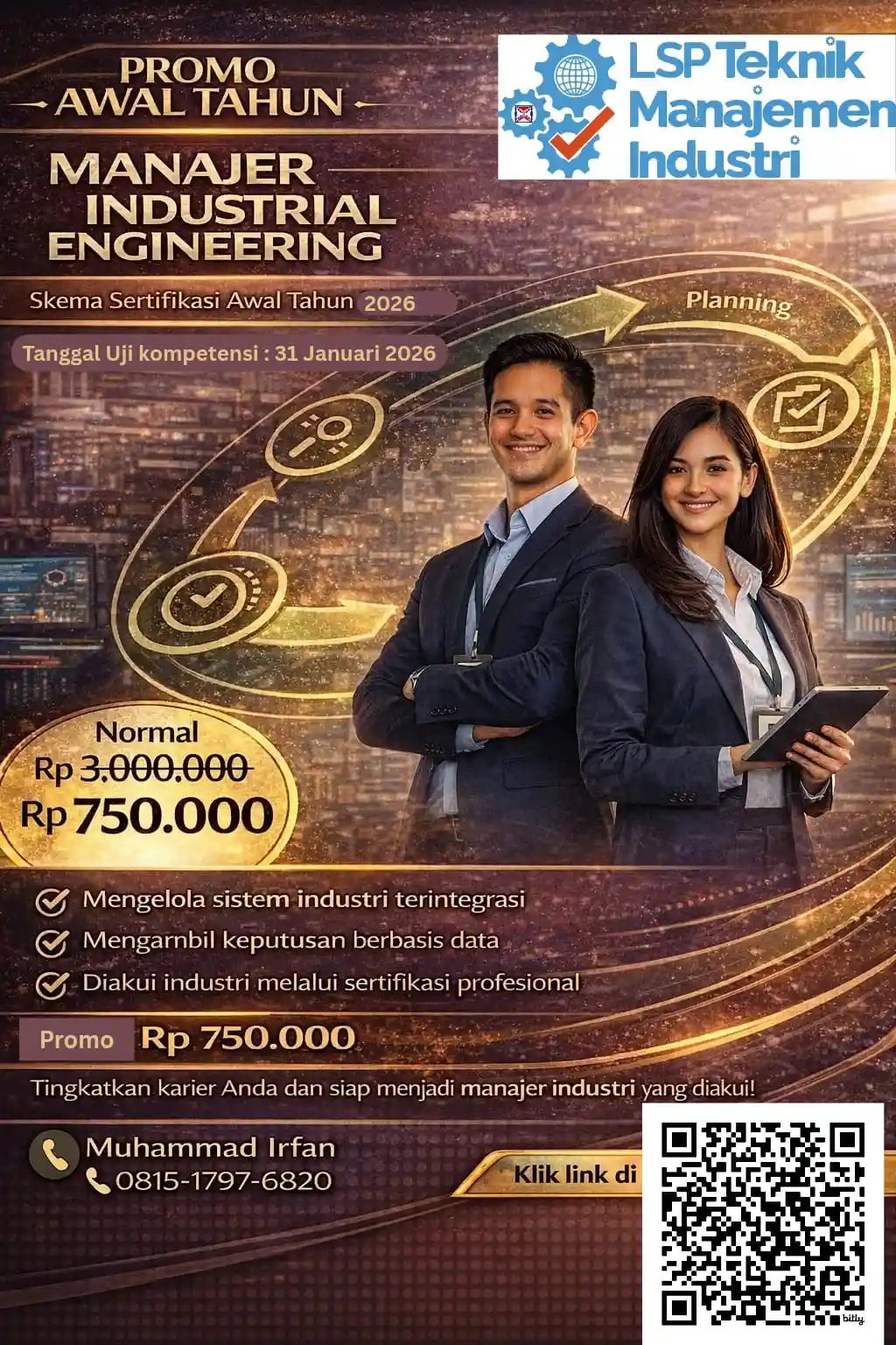 PROMO AWAL TAHUN 2026 SERTIFIKASI MANAJER INDUSTRIAL ENGINEERING