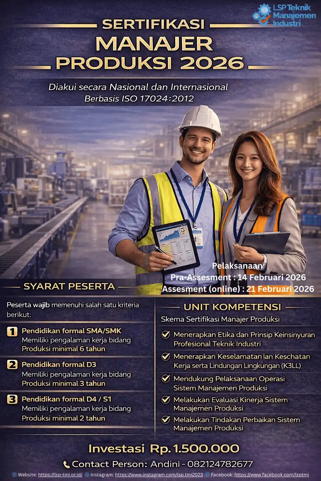 Februari 2026 : Manajer Produksi