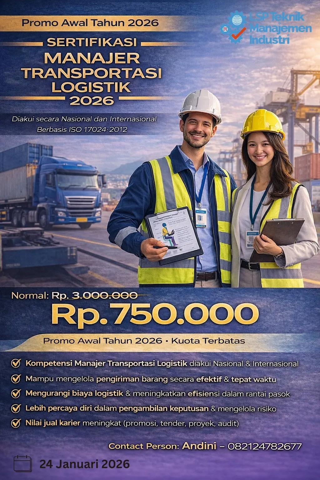 Promo Januari 2026 : Manajer Transportasi Logistik