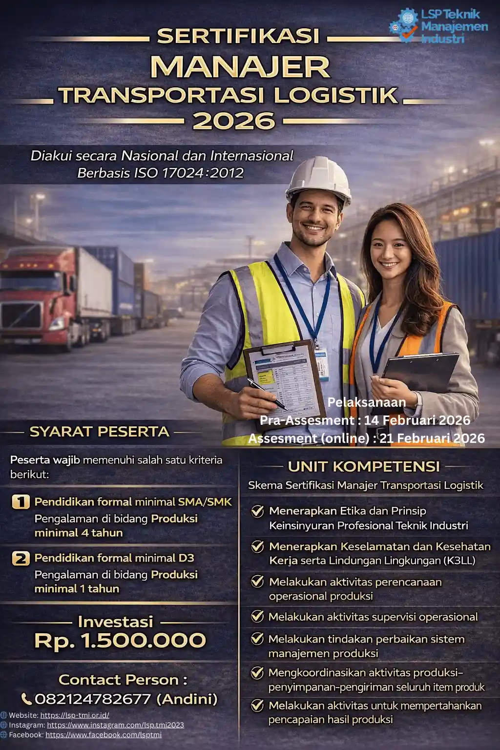 Februari 2026 : Manajer Transportasi Logistik