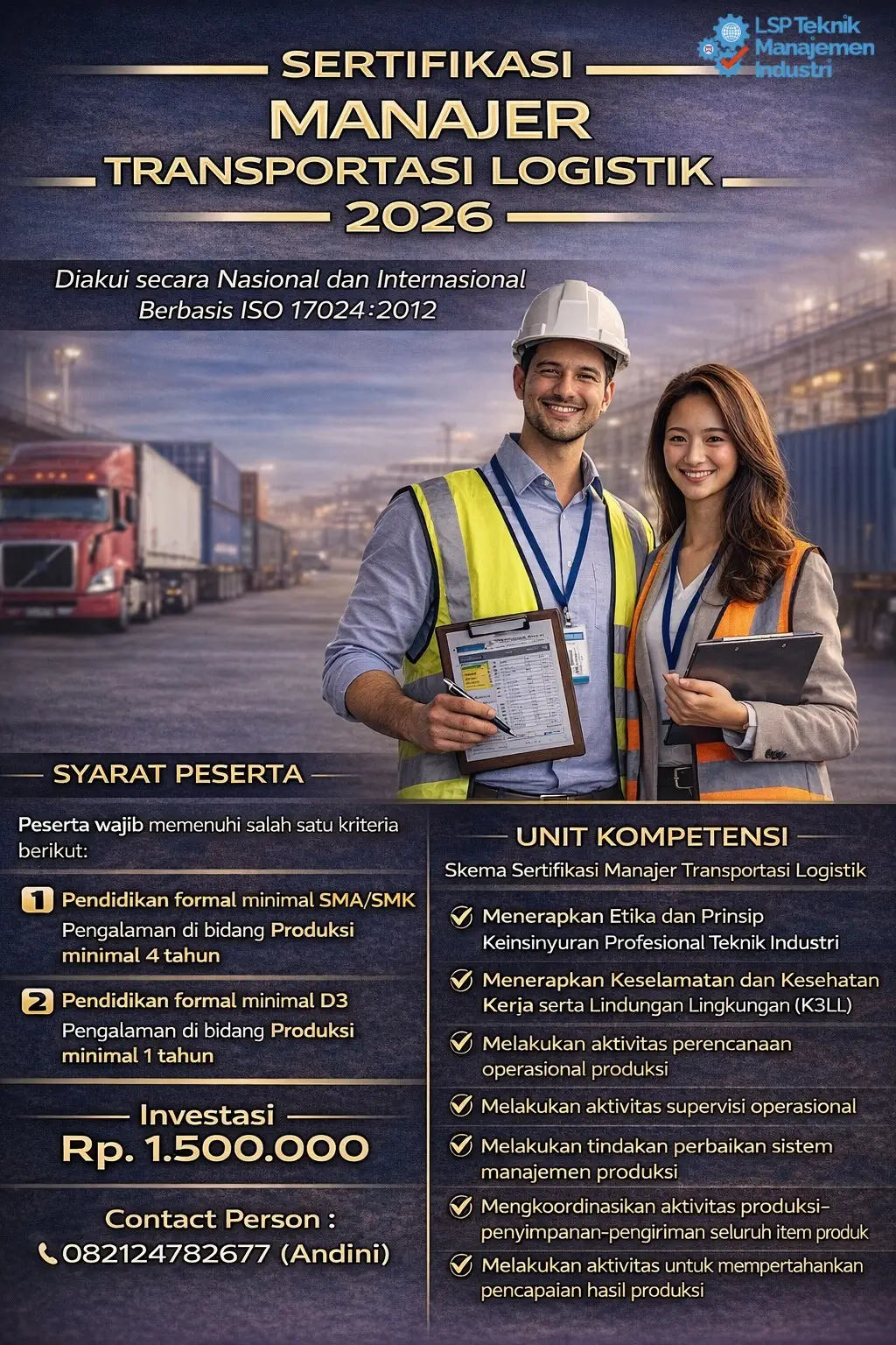SERTIFIKASI MANAJER TRANSPORTASI LOGISTIK 2026