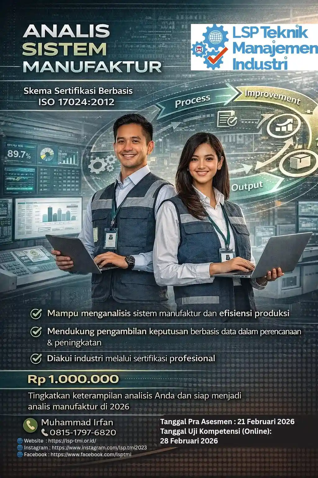 Februari 2026 : SERTIFIKASI ANALIS SISTEM MANUFAKTUR