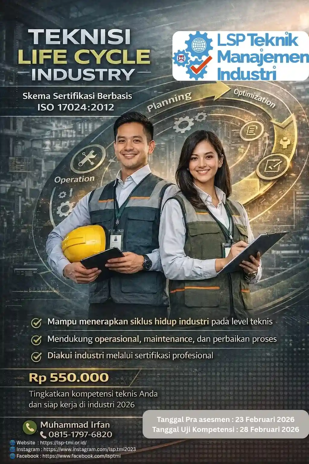 Februari 2026 : SERTIFIKASI TEKNISI LIFE CYCLE INDUSTRY