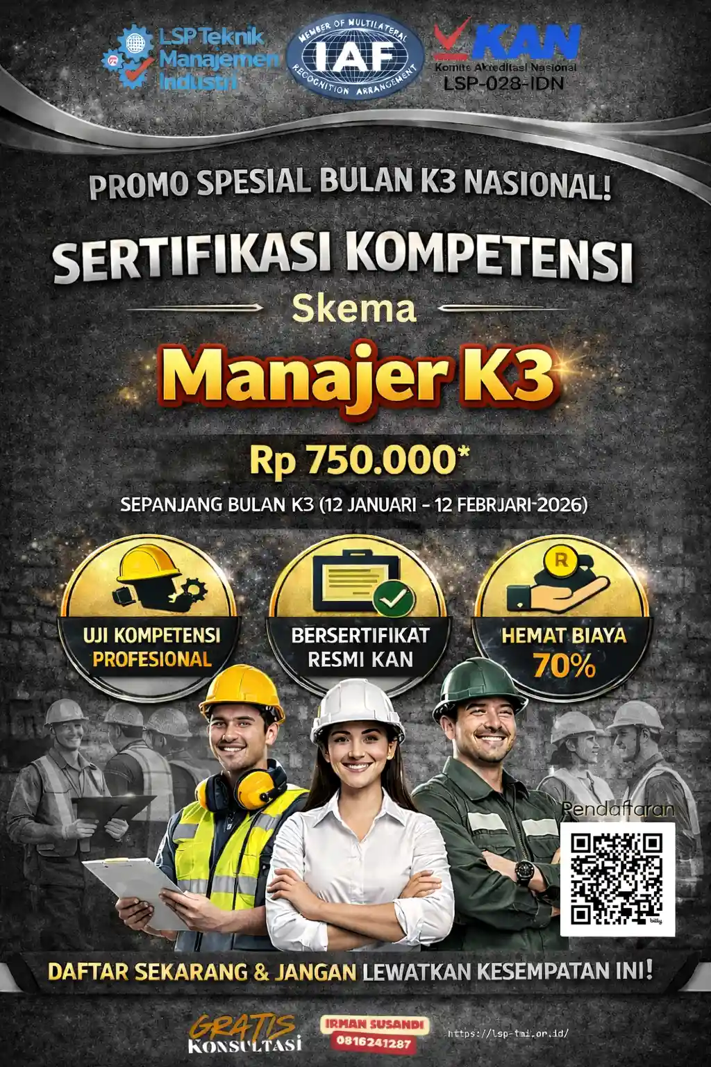 Promo Januari – Ferbuari 2026  : SERTIFIKASI KOMPETENSI MANAJER K3