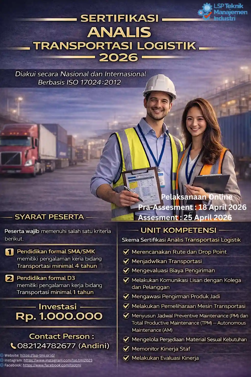 April 2026 : ANALIS TRANSPORTASI LOGISTIK