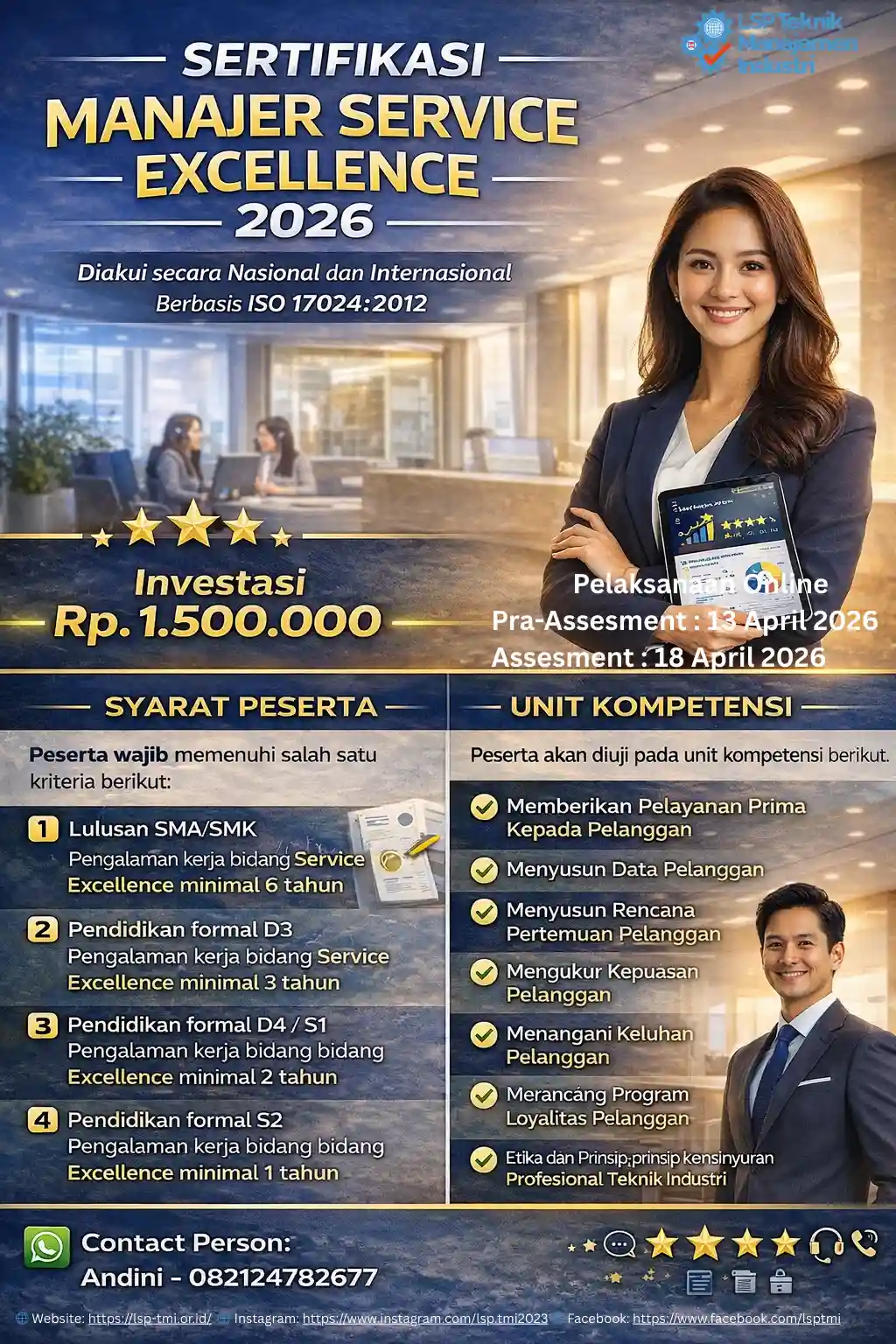 April 2026 : Manajer Service Excellence