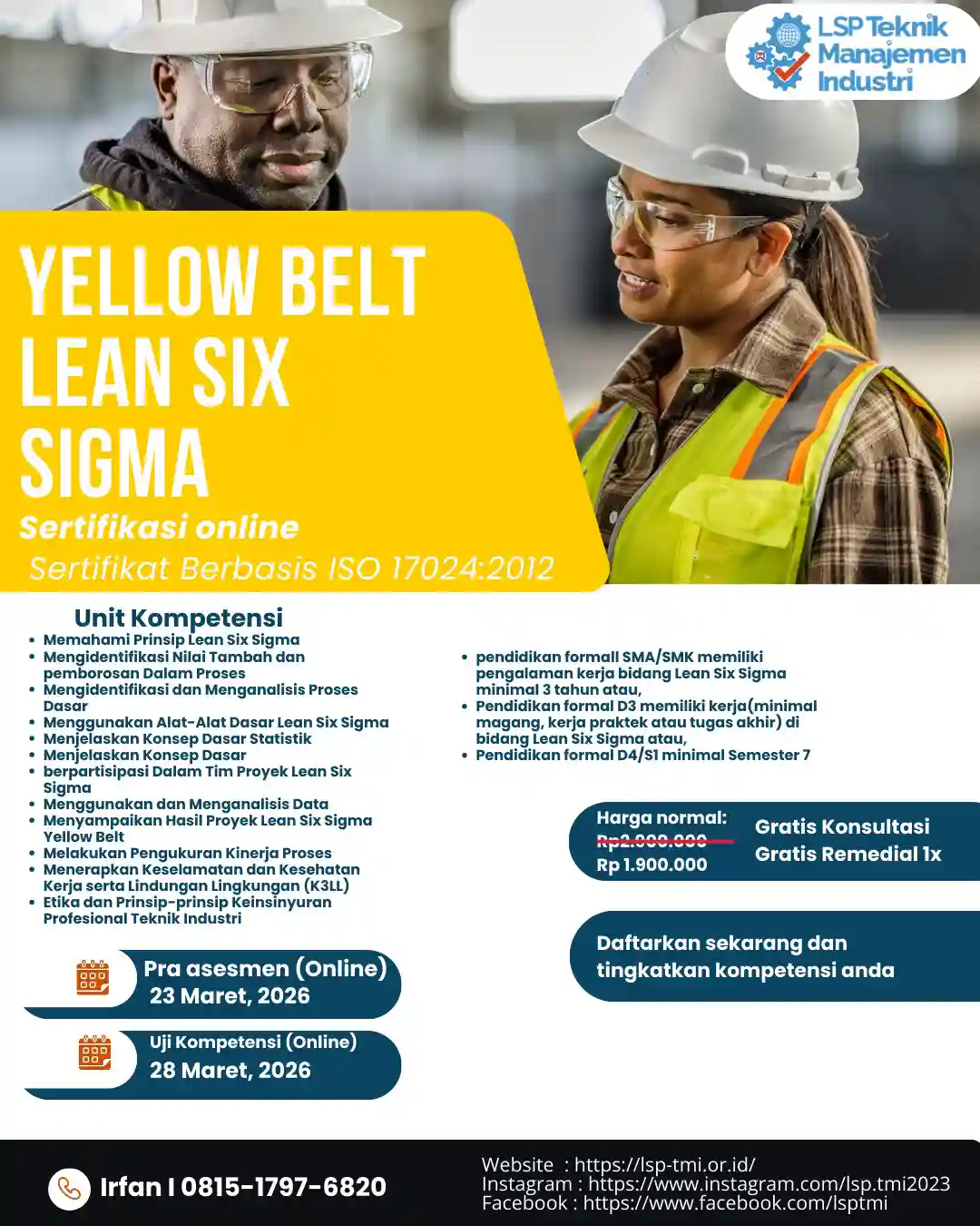 Maret 2026 : YELLOW BELT LEAN SIX SIGMA