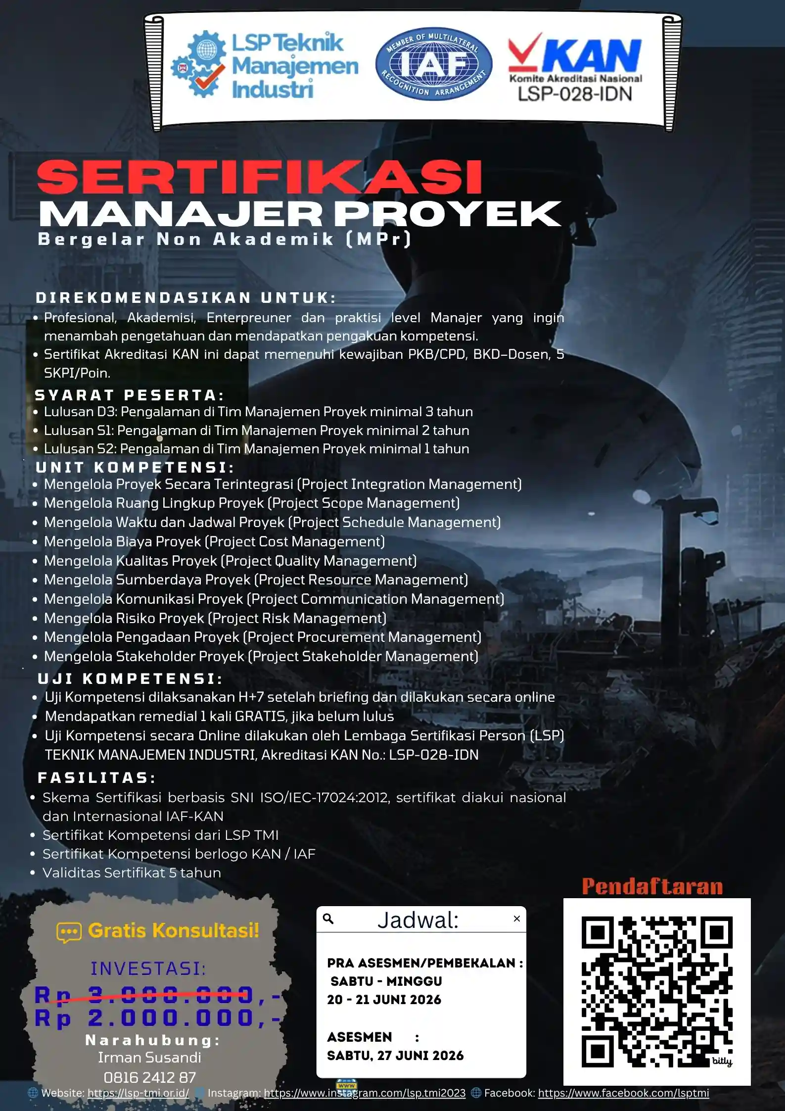Juni 2026 : MANAJER PROYEK