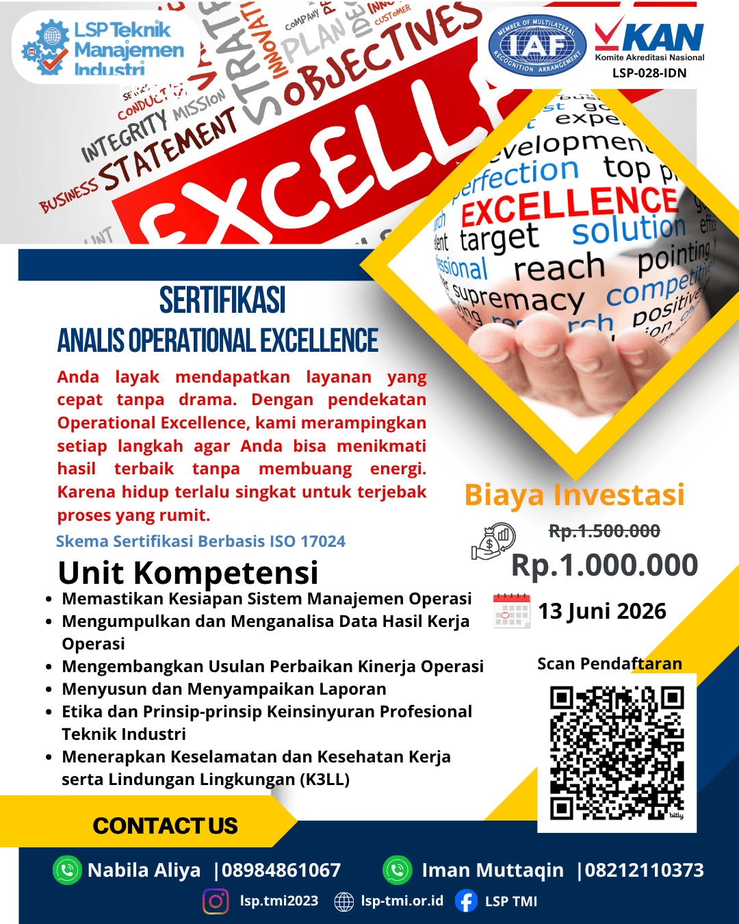 Juni 2026 :  Sertifikasi Analis Operational Excellence