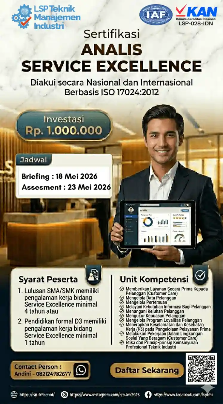 Mei 2026 : ANALIS SERVICE EXCELLENCE