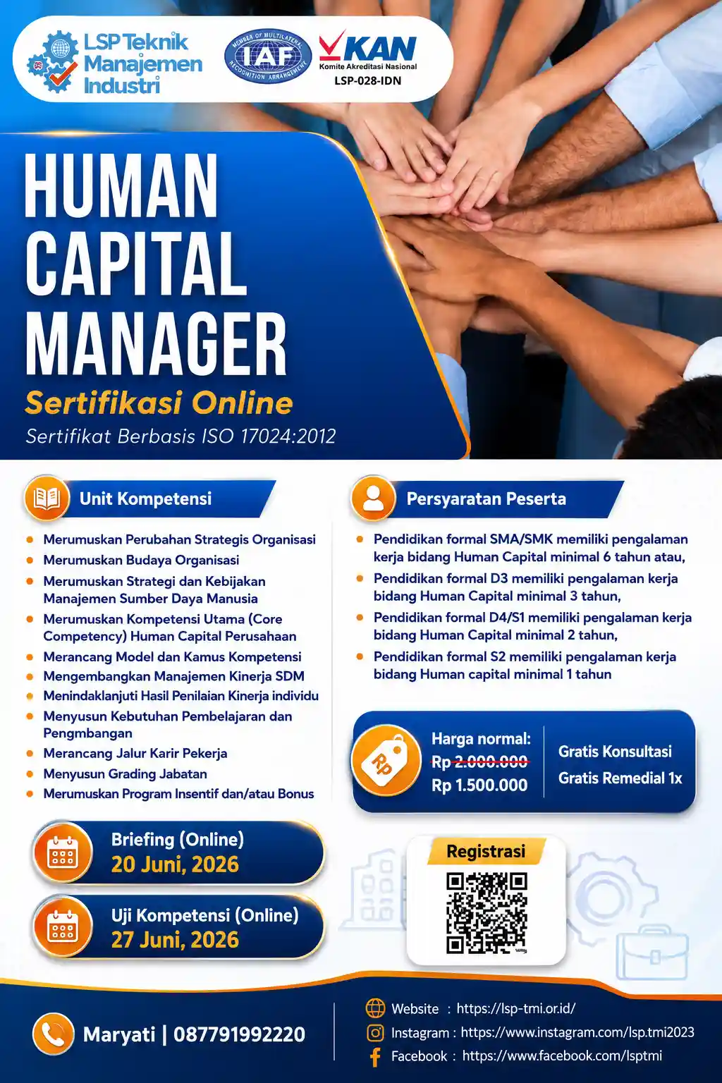 JUNI 2026 : SERTIFIKASI HUMAN CAPITAL MANAGER