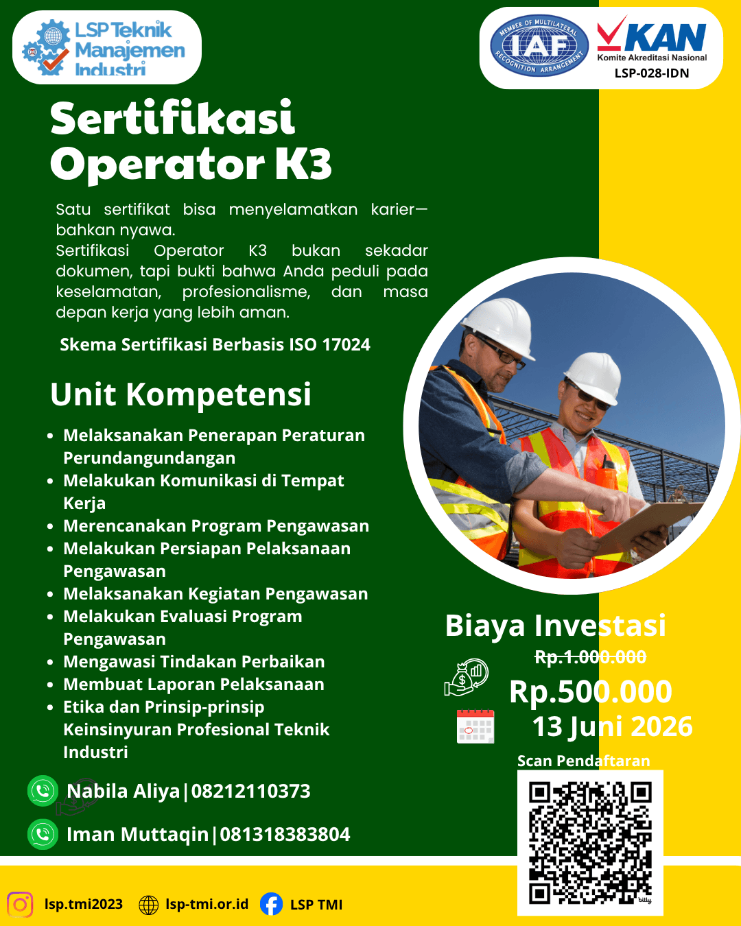 Juni 2026 : Sertifikasi Operator K3