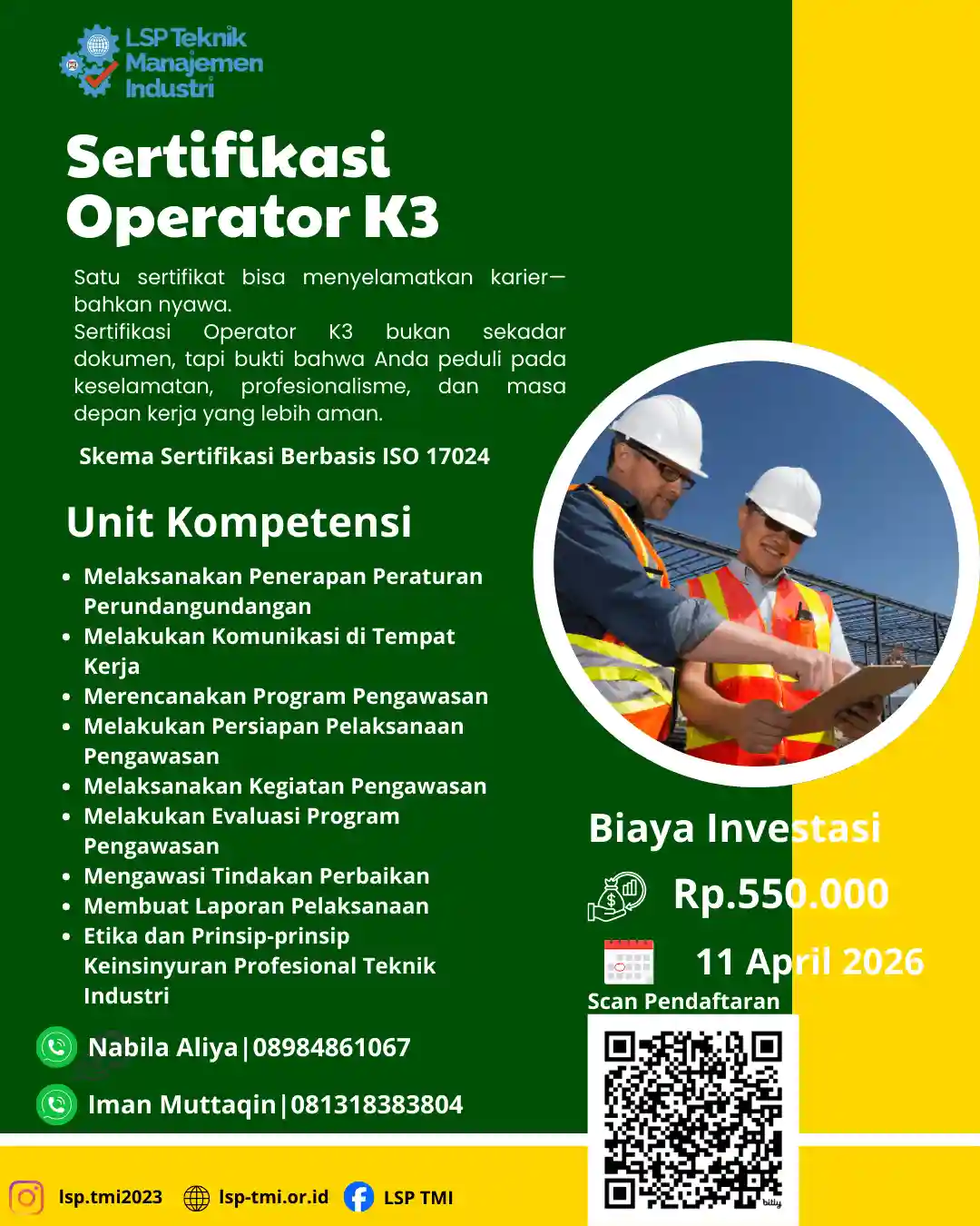 April 2026 : Sertifikasi Operator K3