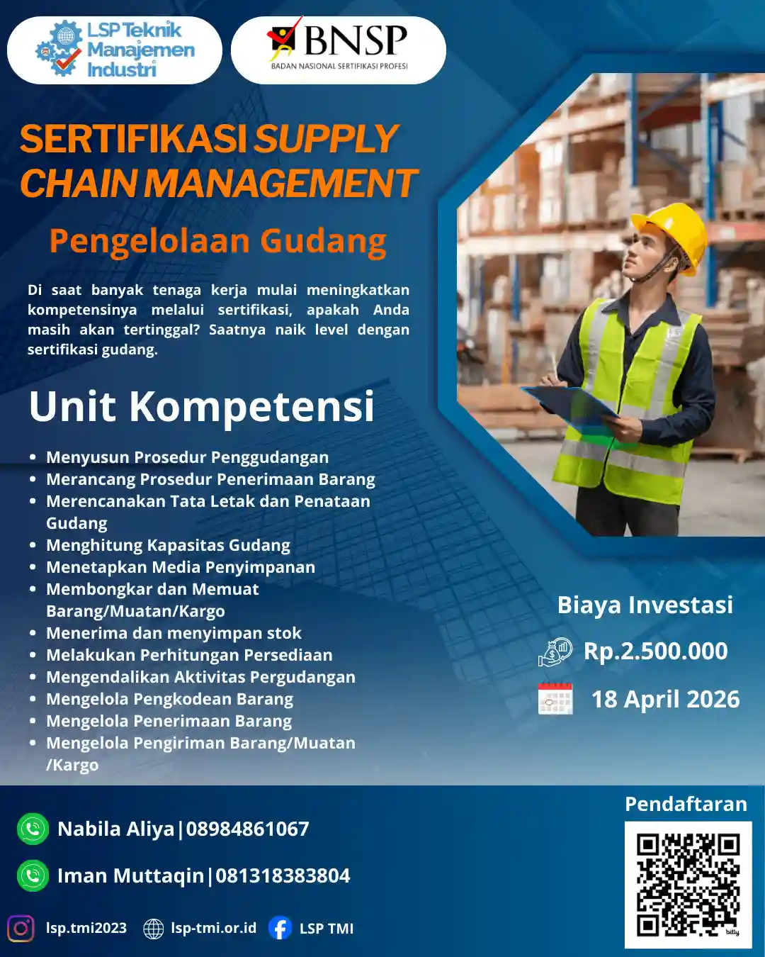 April 2026 :  Sertifikasi Pengelolaan Gudang