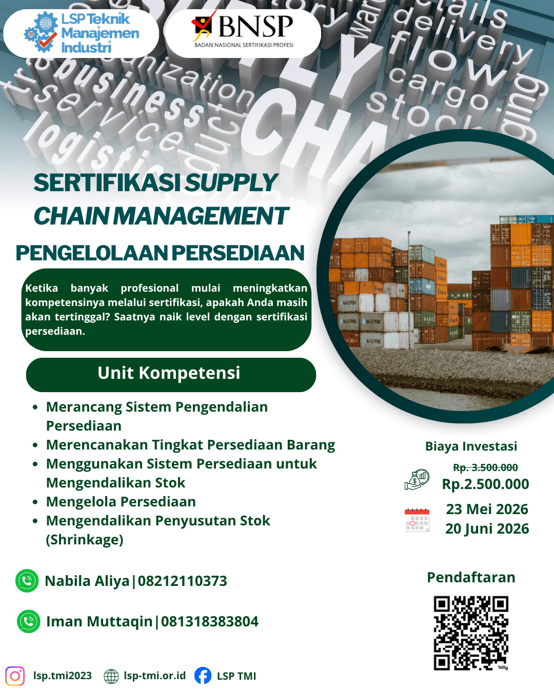 Juni 2026 :  Sertifikasi Pengelolaan Persediaan