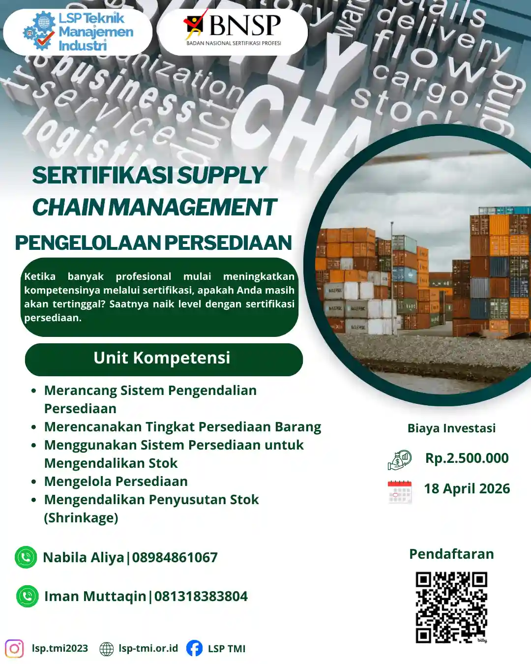 April 2026 :  Sertifikasi Pengelolaan Persediaan