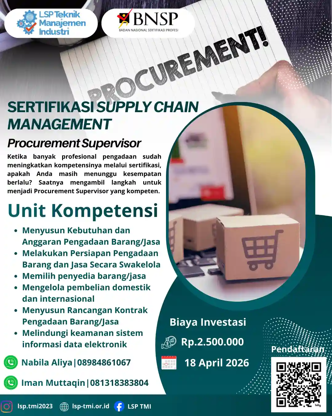 April 2026 :  Sertifikasi Procurement Supervisor
