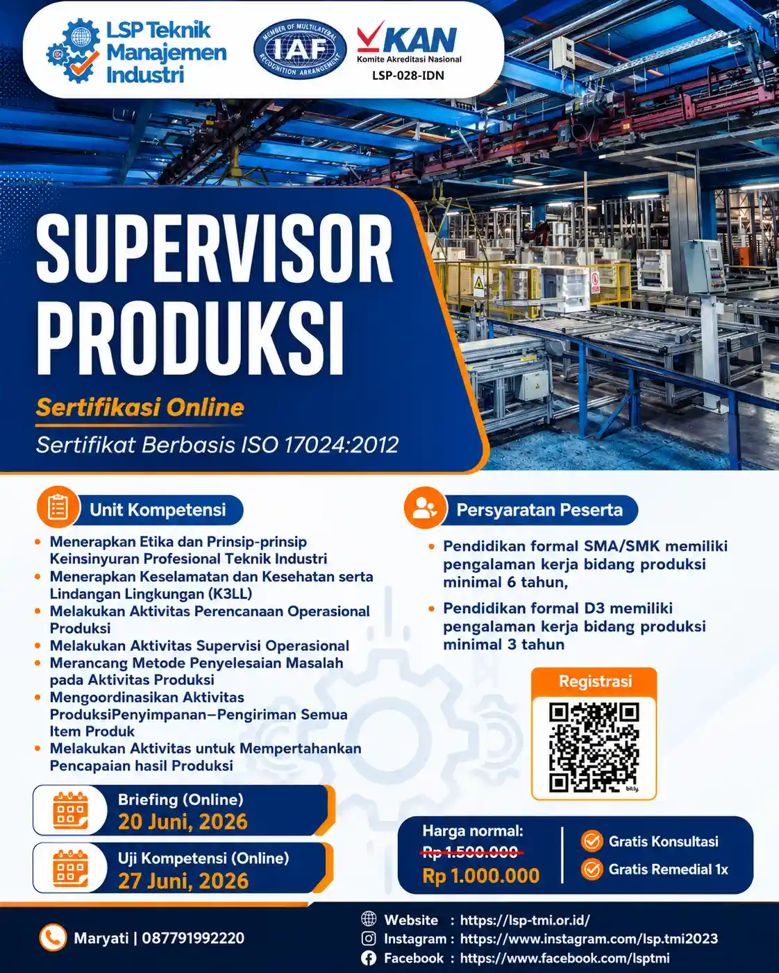 JUNI 2026 : SUPERVISOR PRODUKSI
