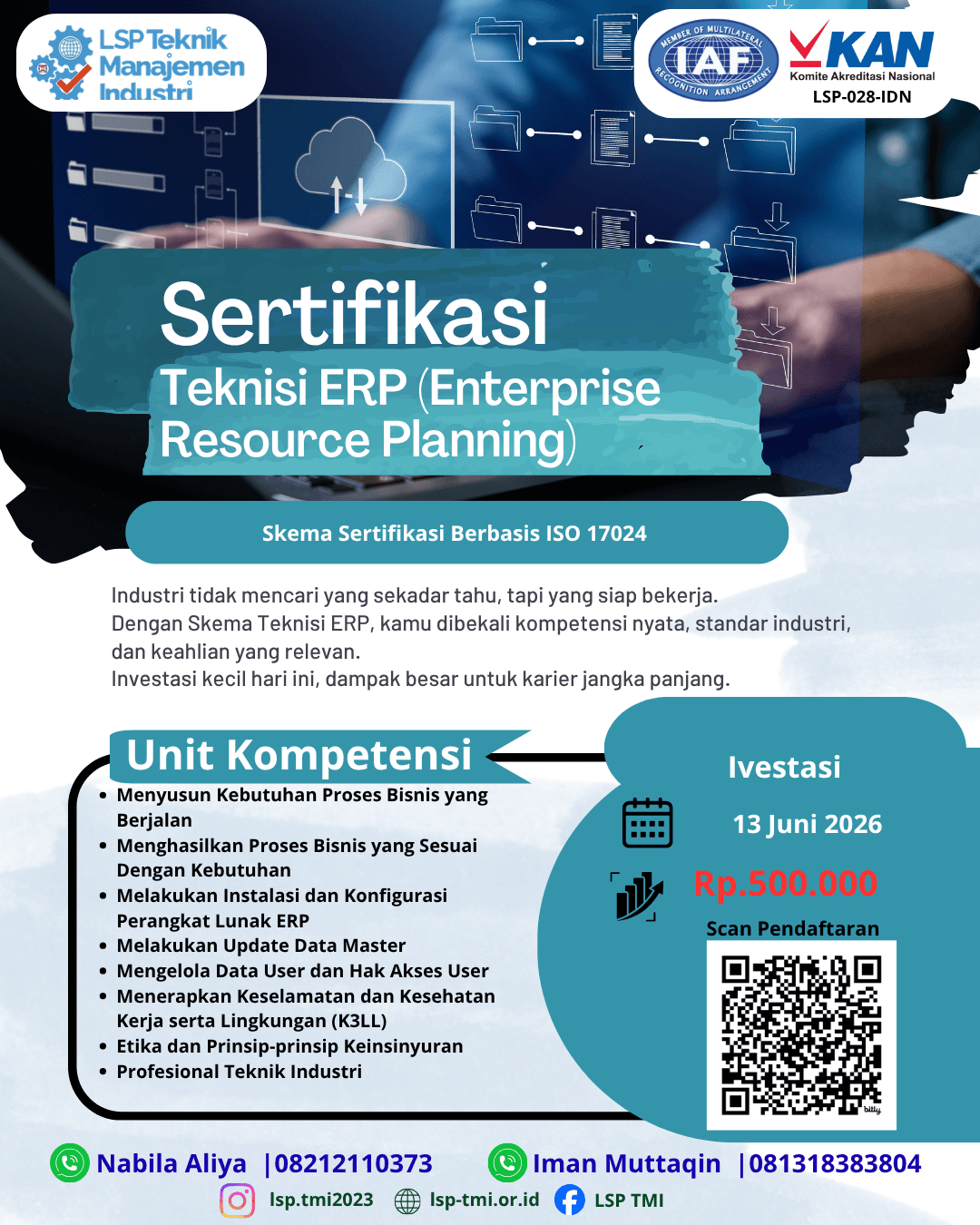 Juni 2026 : Sertifikasi Teknisi ERP (Enterprise Resource Planning)