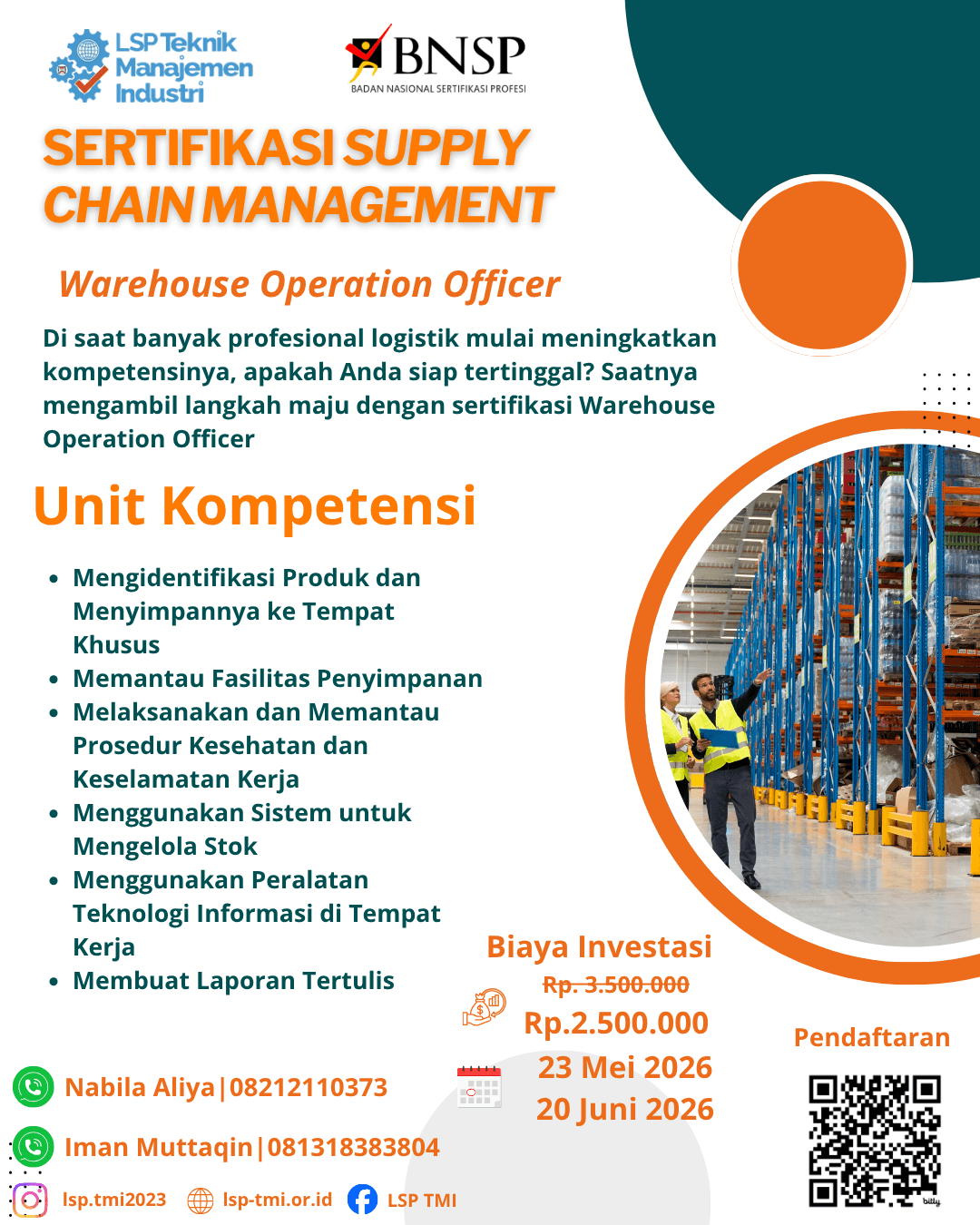 Juni 2026 :  Sertifikasi Warehouse Operation Officer