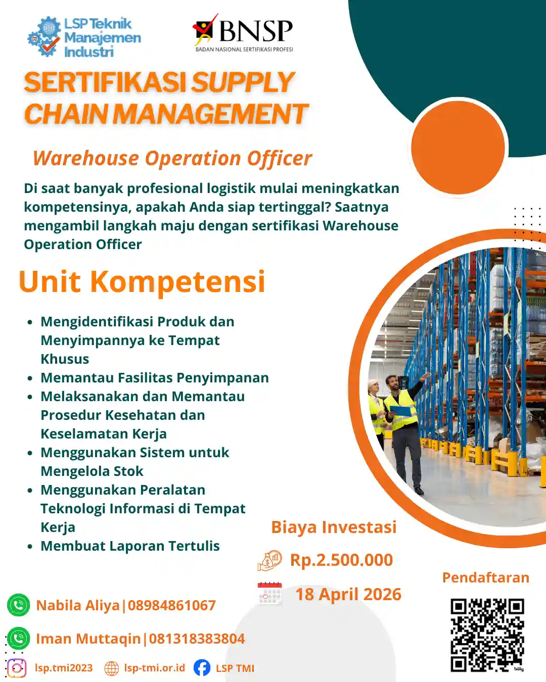 April 2026 :  Sertifikasi Warehouse Operation Officer