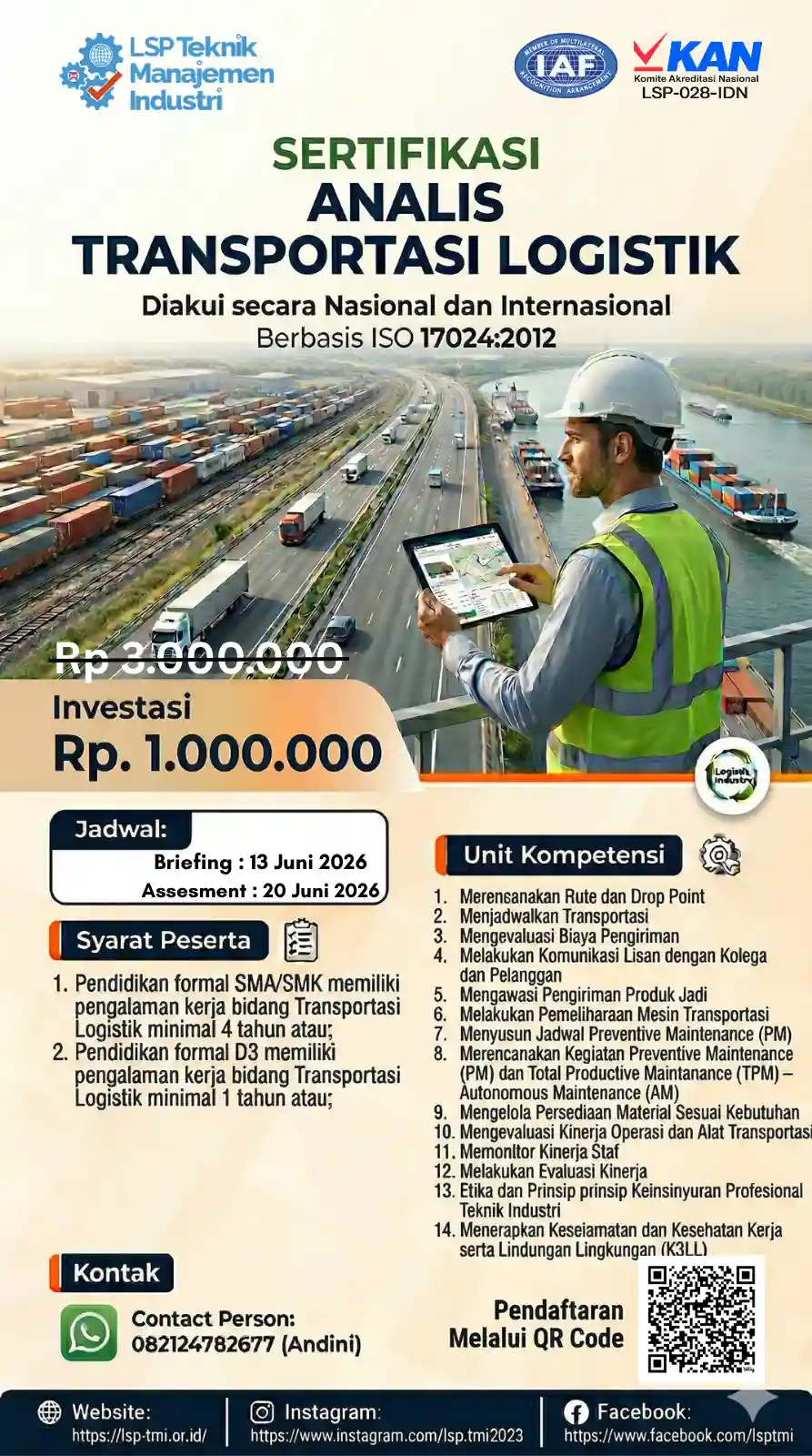 Juni 2026 : ANALIS TRANSPORTASI LOGISTIK