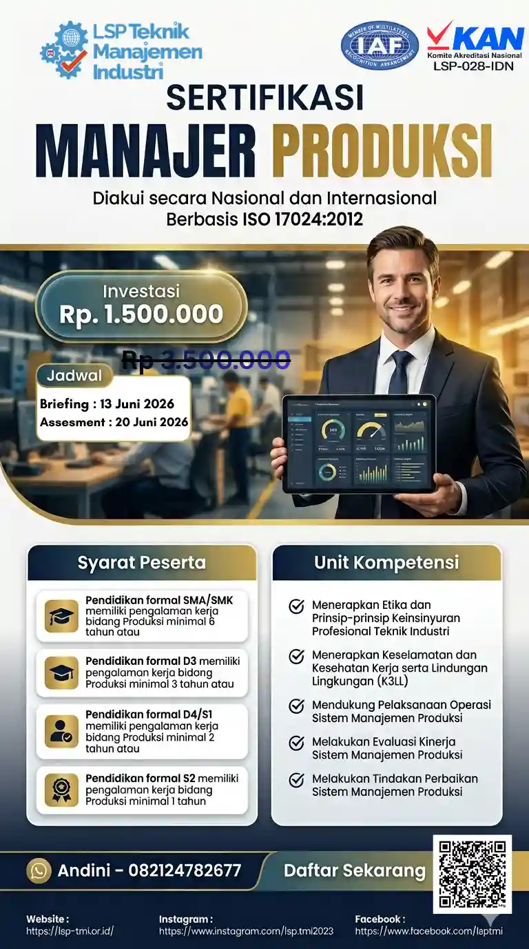 Juni 2026 : Manajer Produksi