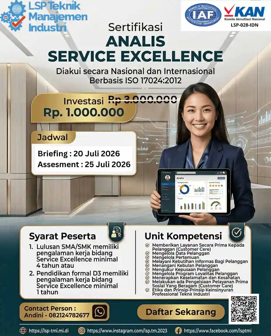 Juli 2026 : ANALIS SERVICE EXCELLENCE