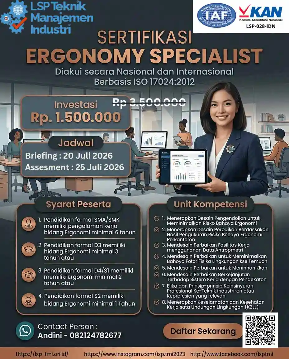 Juli 2026 : Ergonomy Specialist