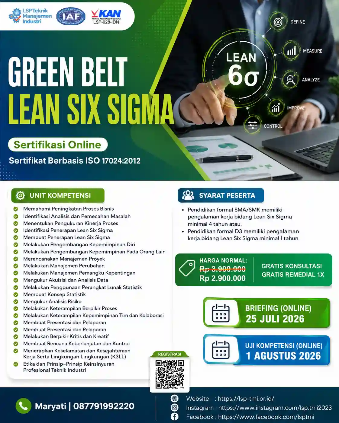 JULI 2026 : GREEN BELT LEAN SIX SIGMA
