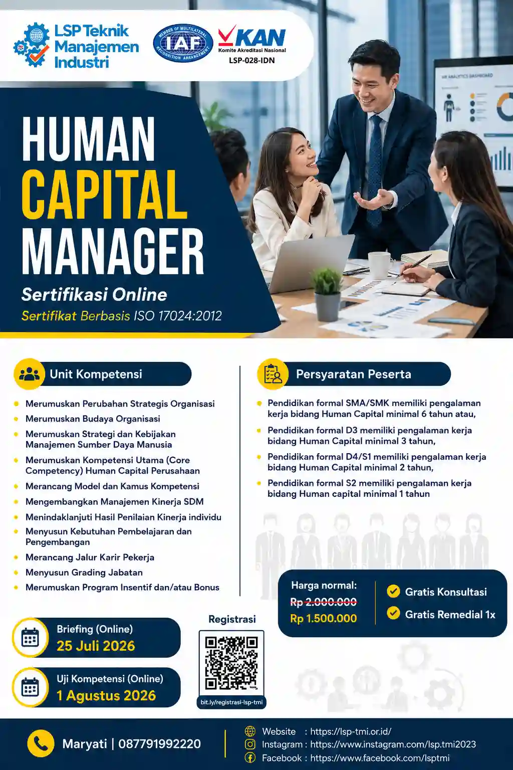 JULI 2026 : SERTIFIKASI HUMAN CAPITAL MANAGER