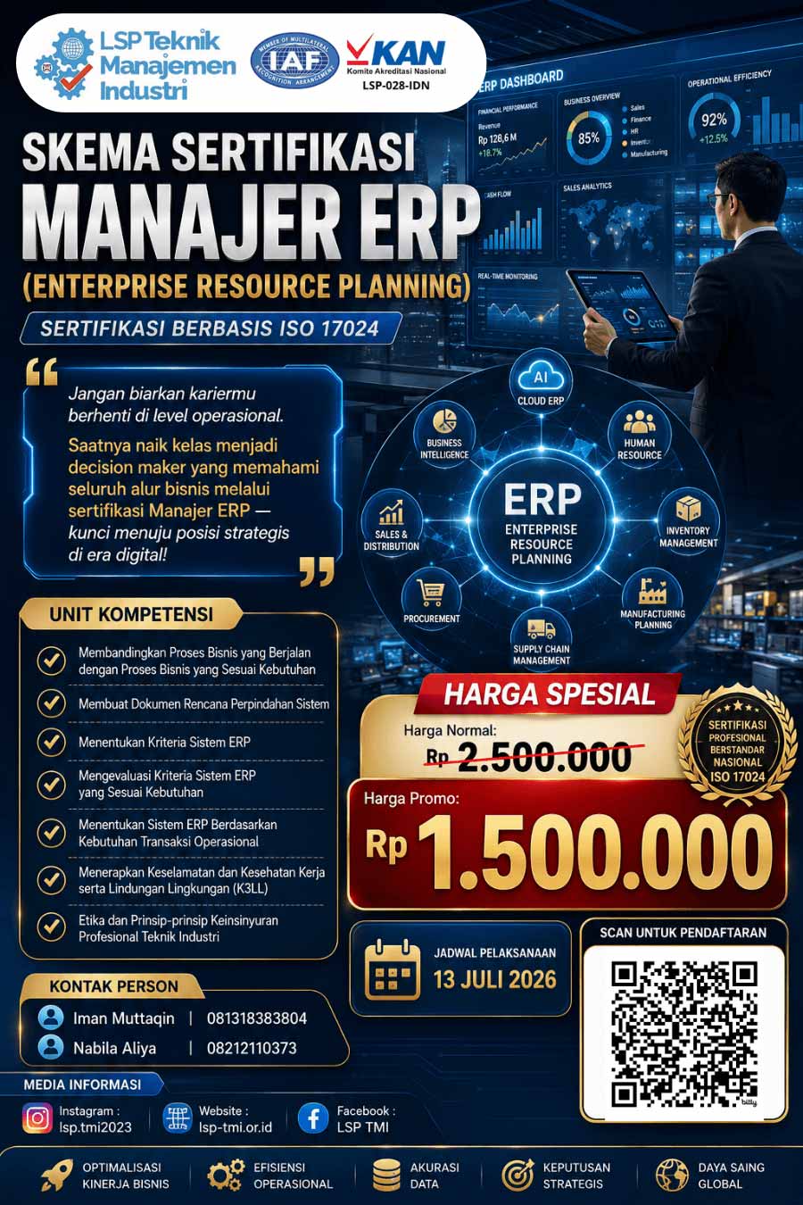 Juli 2026 : Manajer ERP (Enterprise Resource Planning)