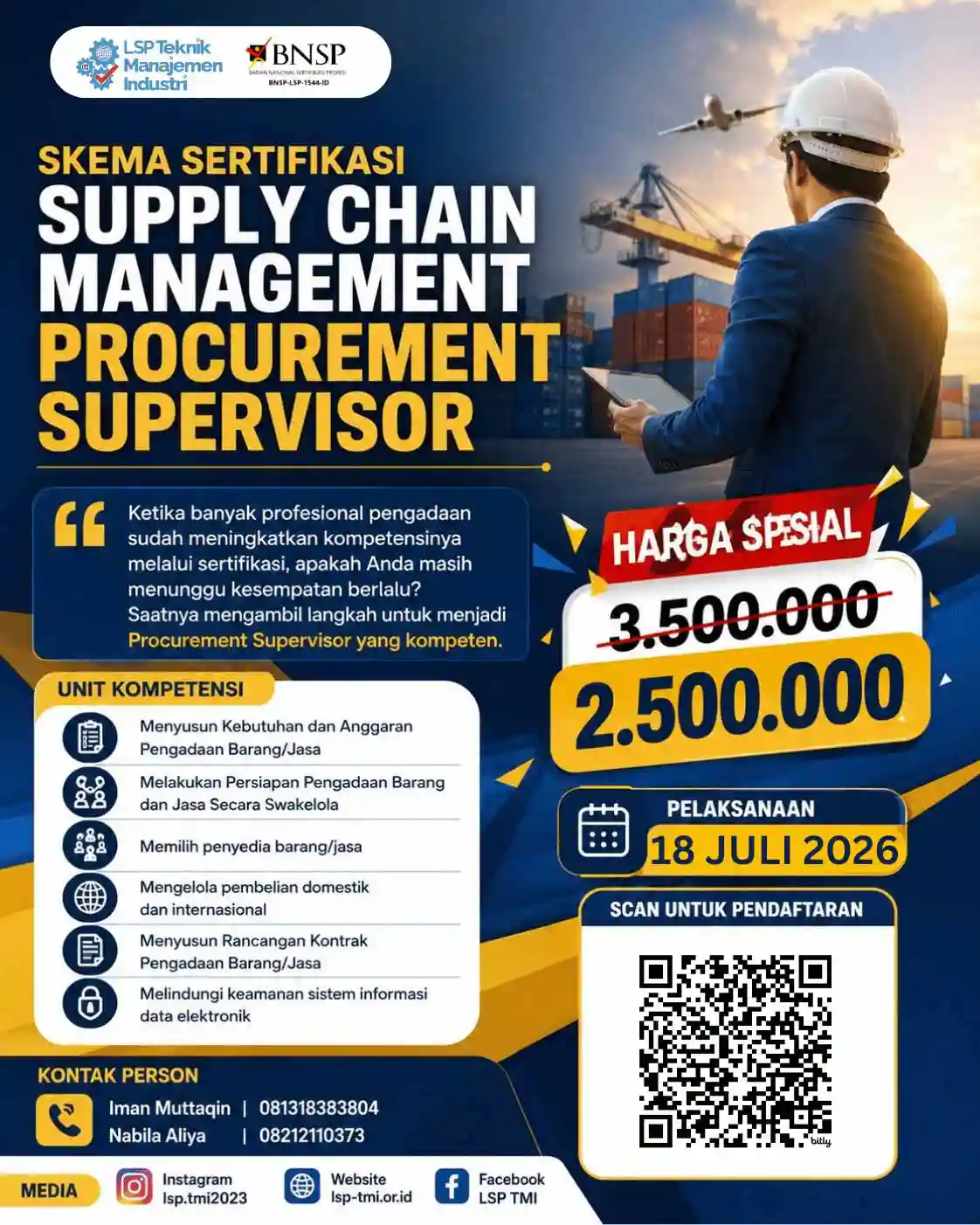 Juli 2026 :  Sertifikasi Procurement Supervisor
