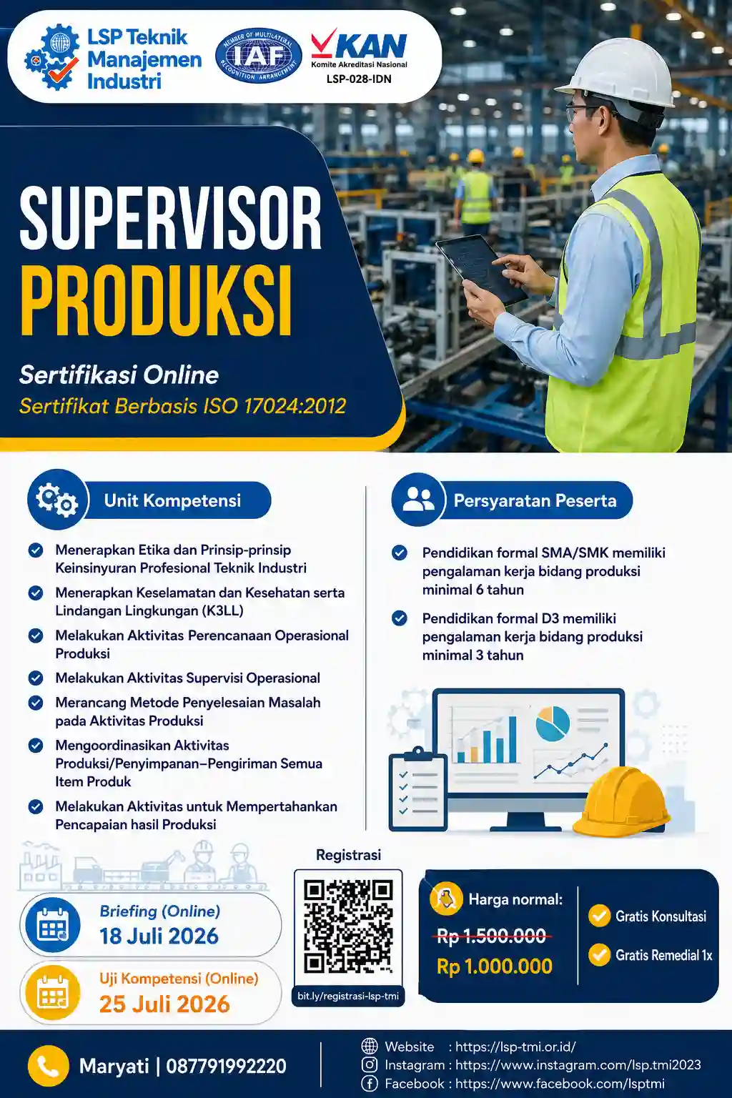 JULI 2026 : SUPERVISOR PRODUKSI