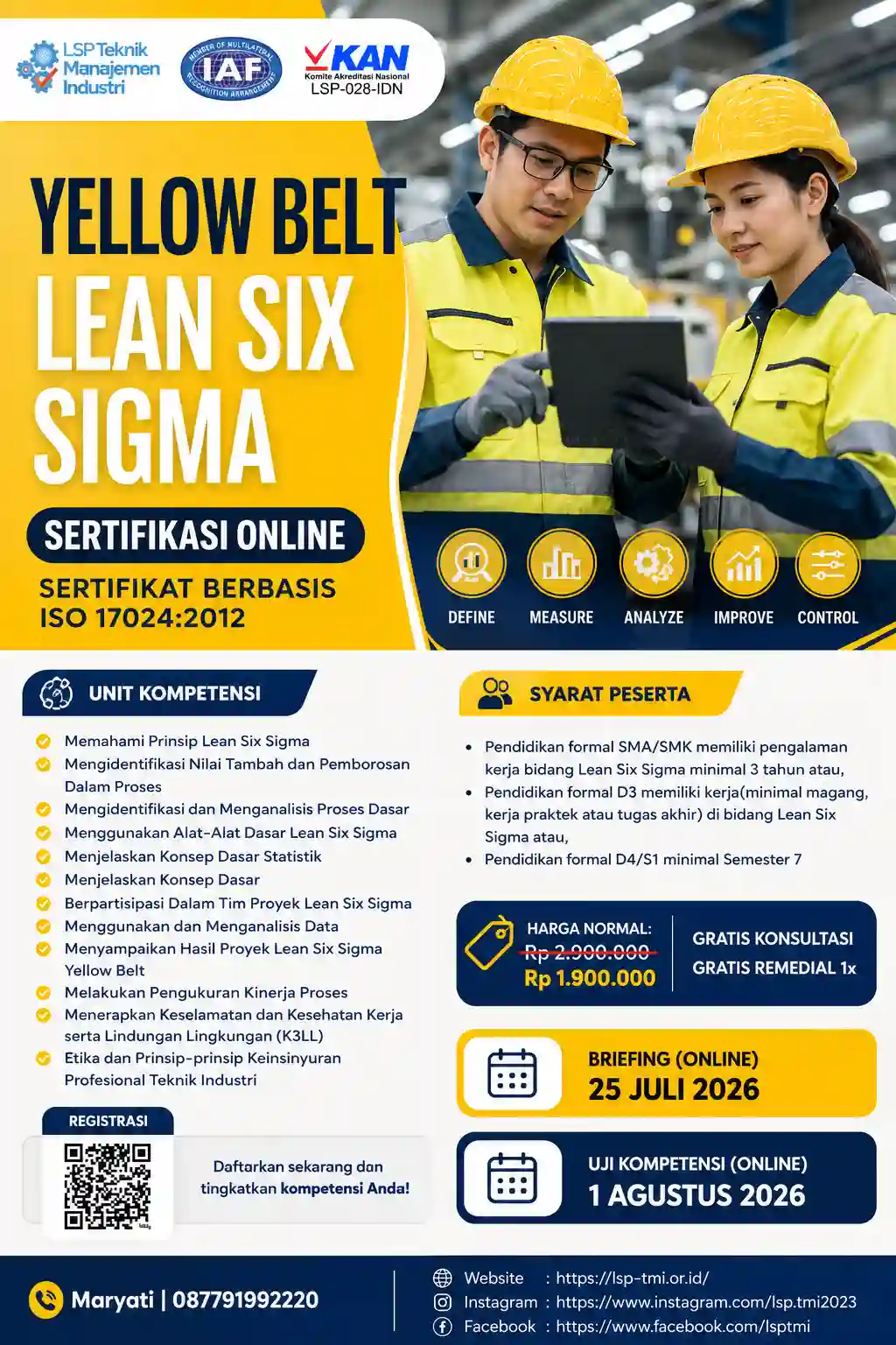 JULI 2026 : YELLOW BELT LEAN SIX SIGMA