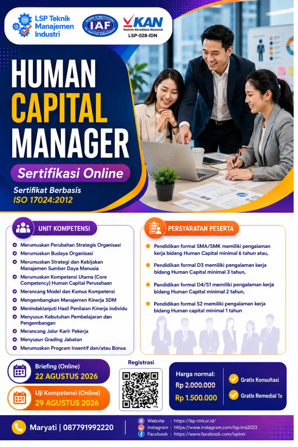 Agustus 2026 : SERTIFIKASI HUMAN CAPITAL MANAGER