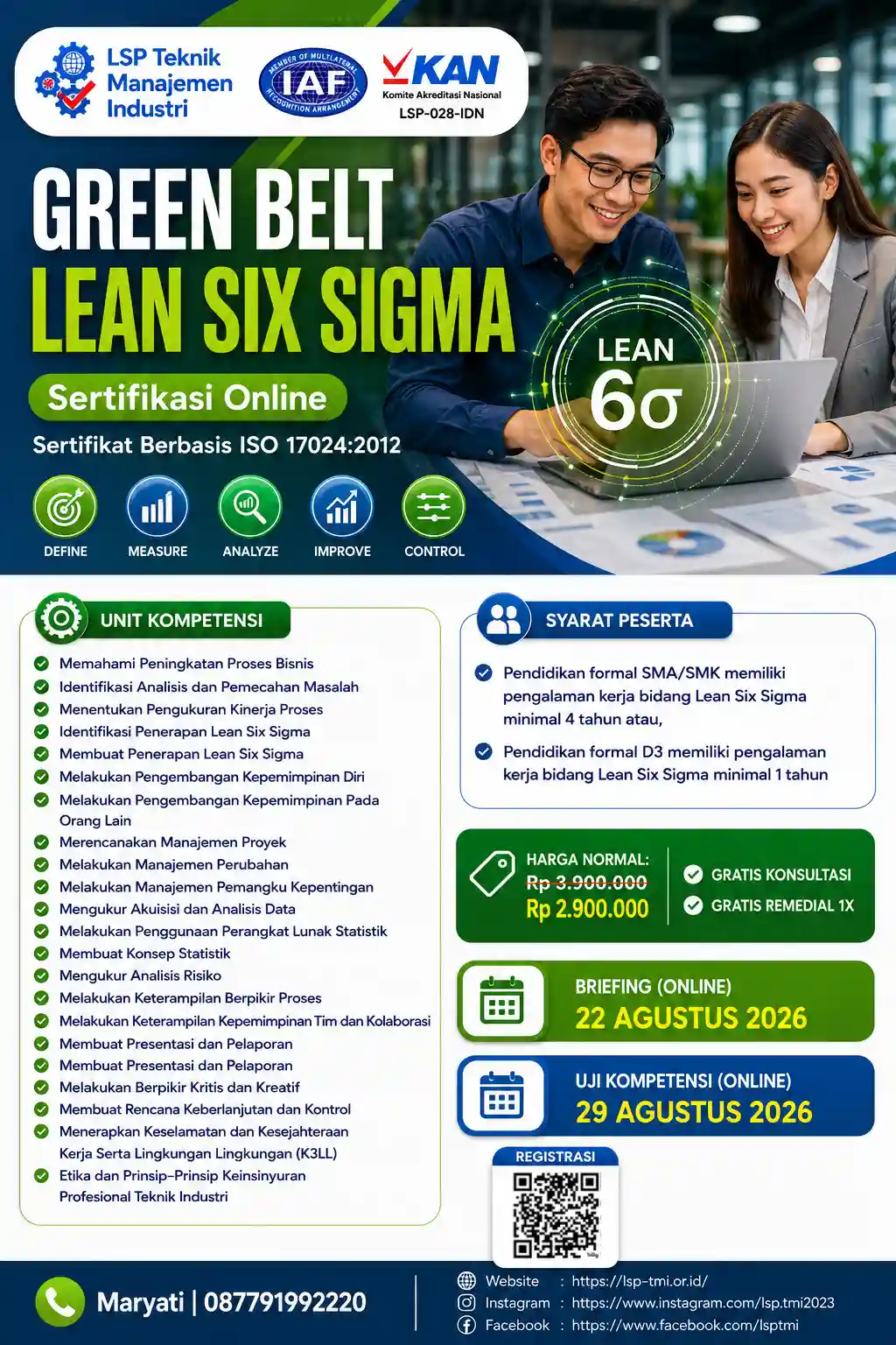 Agustus 2026 : GREEN BELT LEAN SIX SIGMA