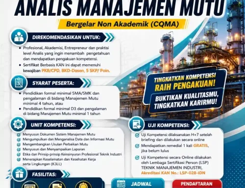 Agustus 2026 : ANALIS MANAJEMEN MUTU