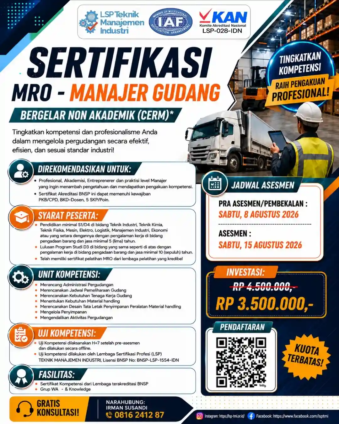 Agustus 2026 : MRO – MANAGER GUDANG