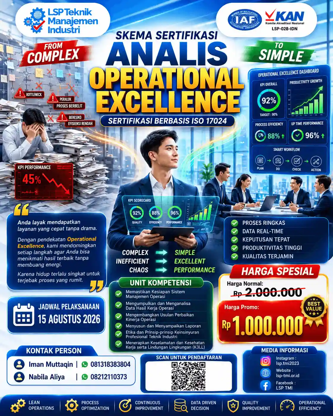 Agustus 2026 :  Sertifikasi Analis Operational Excellence