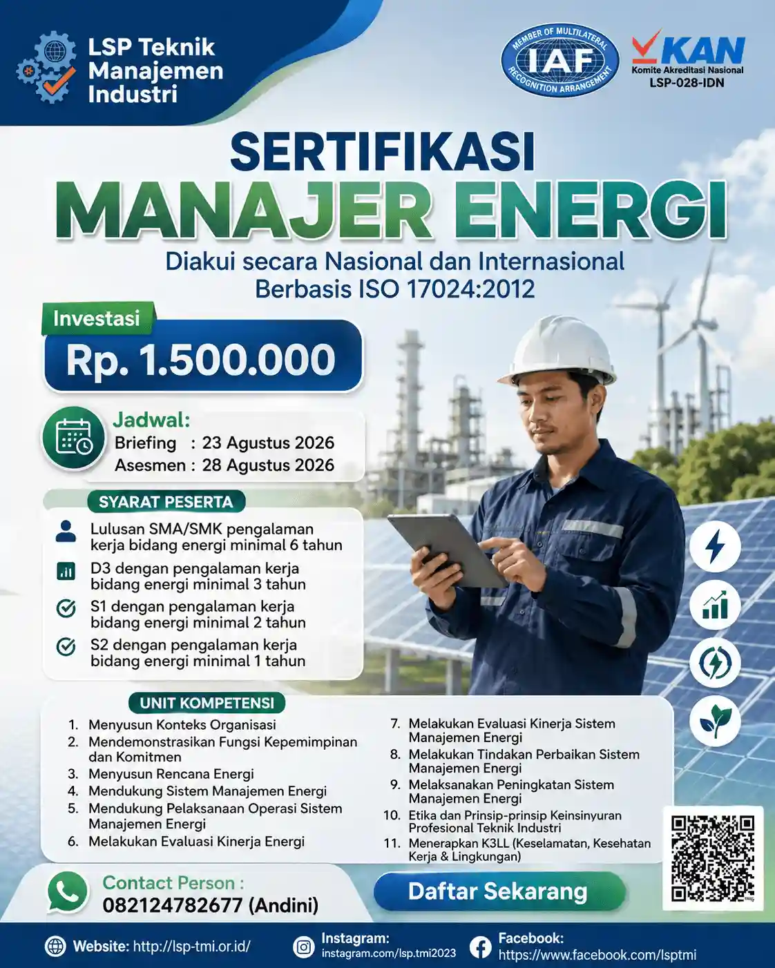 Agustus 2026 : Manajer Energi