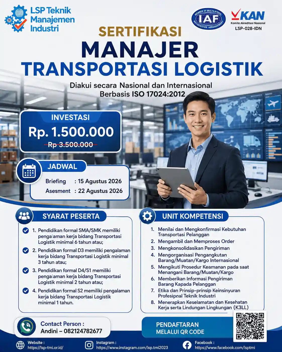 Agustus 2026 : Manajer Transportasi Logistik