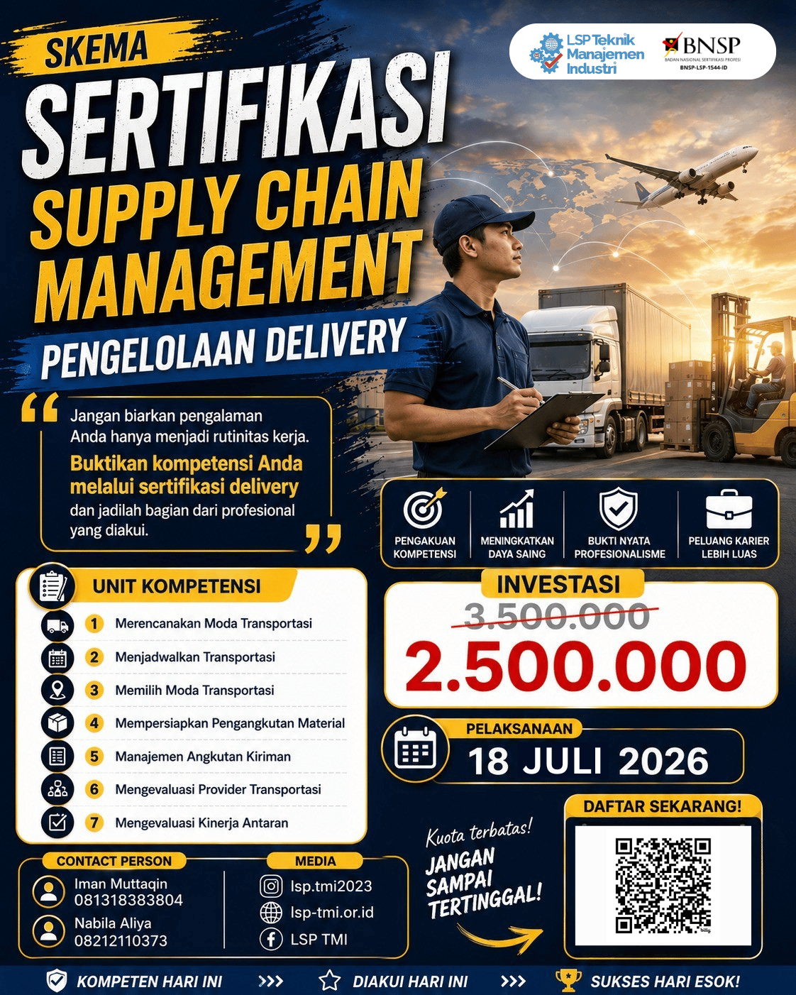 Juli 2026 :  Sertifikasi Pengelolaan Delivery