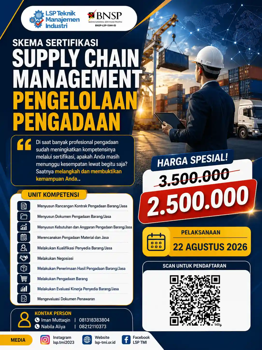 Agustus 2026 :  Sertifikasi Pengelolaan Pengadaan