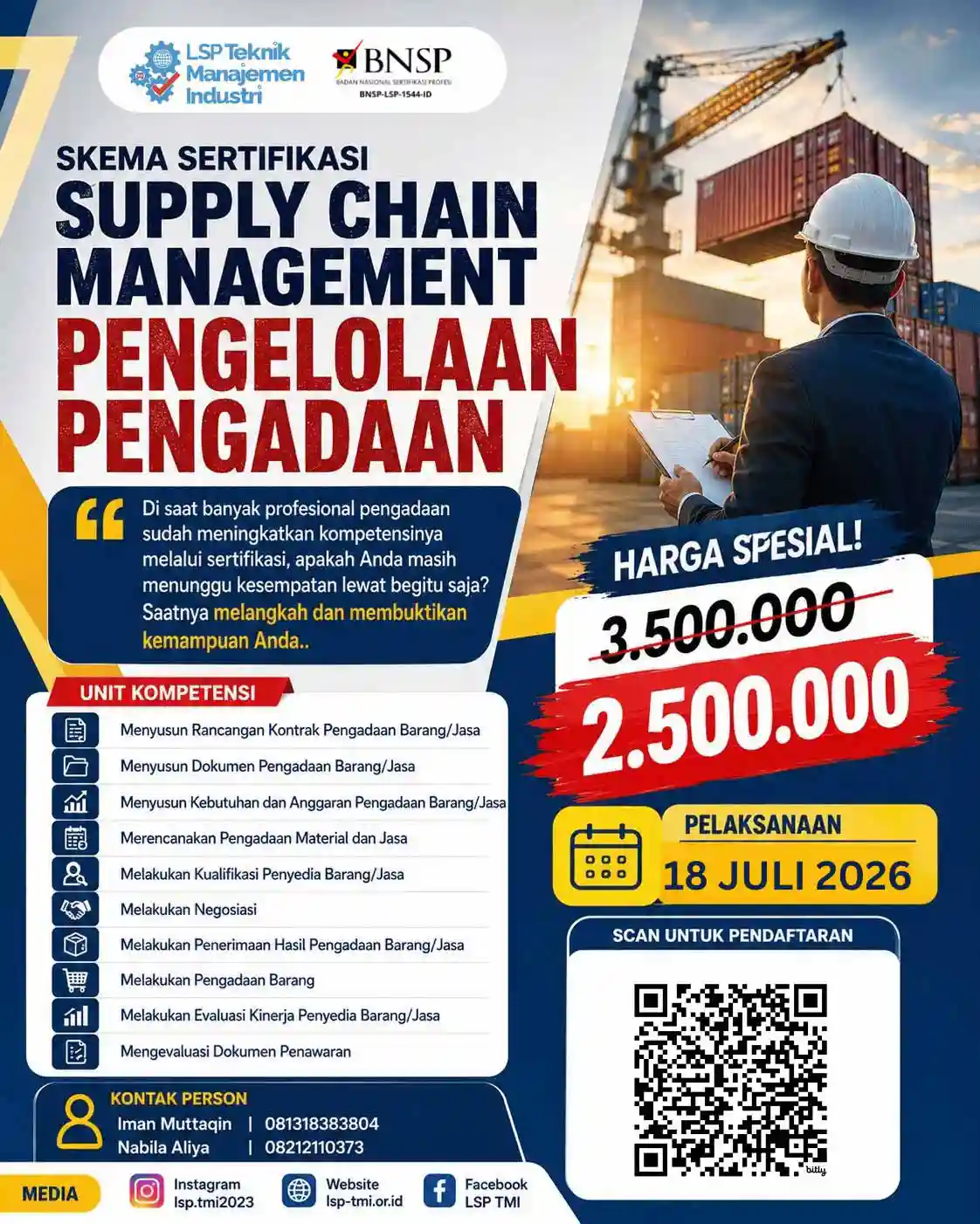 Juli 2026 :  Sertifikasi Pengelolaan Pengadaan